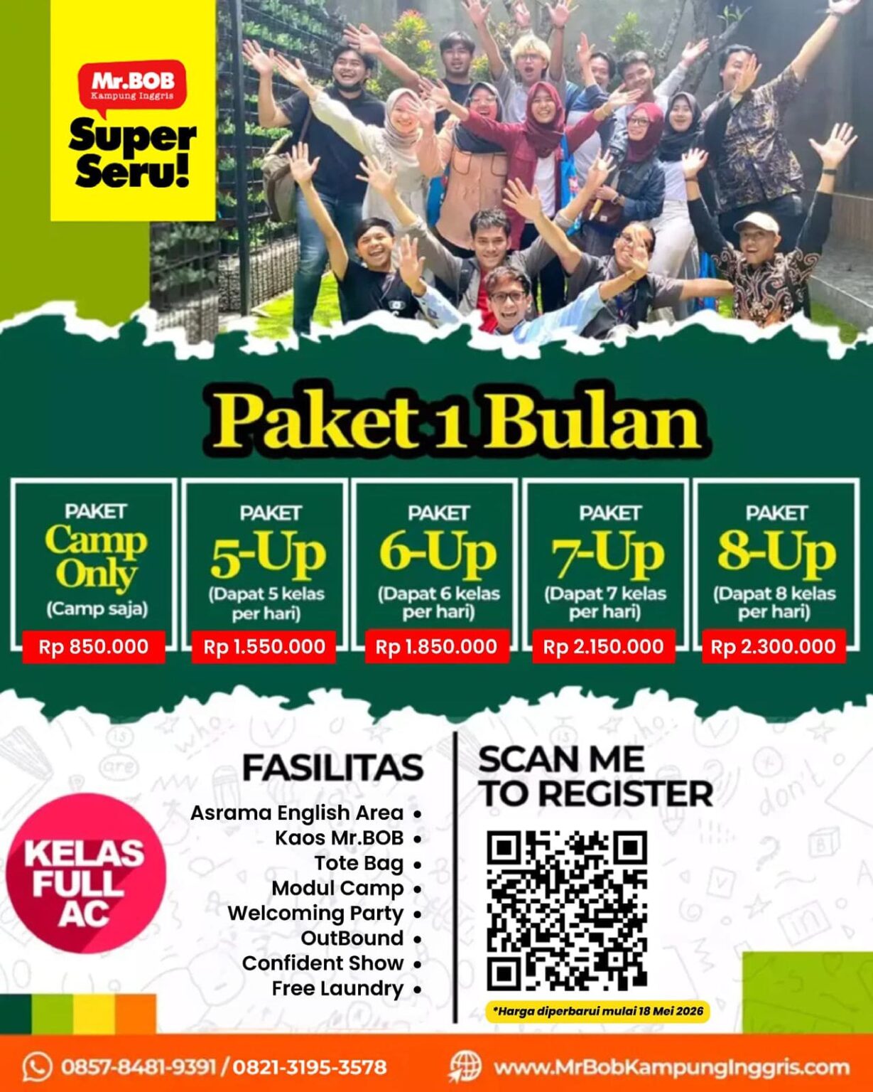 paket 1 bulan mrbob